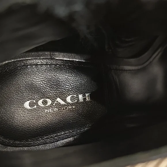 Coach Black Suede Heeled Boots with Lace-Up Design - Picture 2 of 13